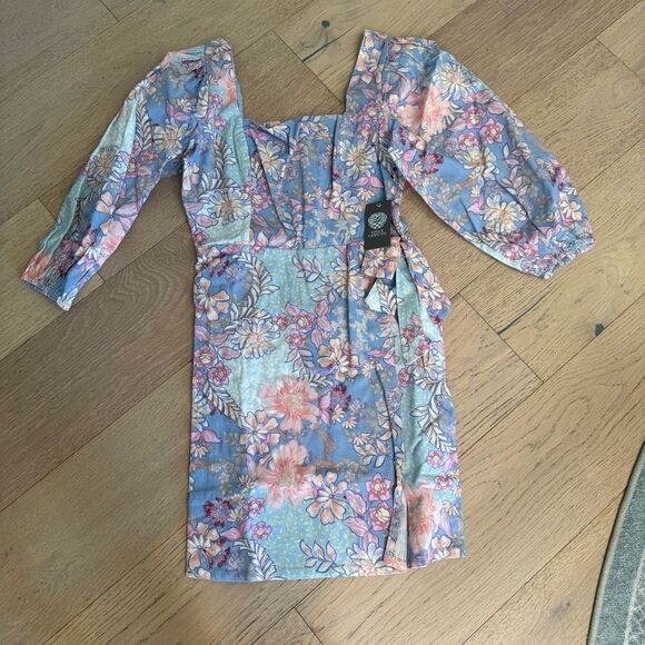 $139 Vince Camuto Women's patterned Linen Aline Dress size 10 m11 - Picture 3 of 5